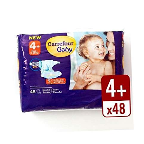 Carrefour Baby Ultra Dry Size 4+ bleer Vigtig pakke 48 pr. Pakke - pakke med 2