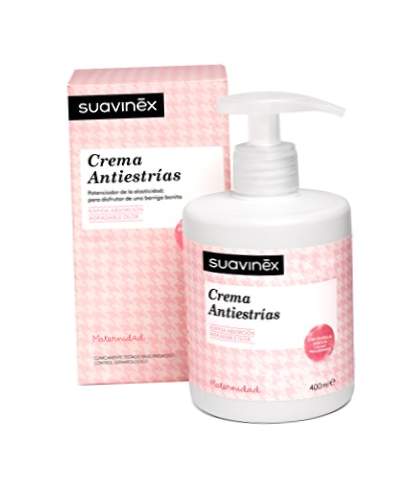 Η κρέμα στρες για την εγκυμοσύνη της Suavinex βοηθά στην αποφυγή τεντώματος τεντώματος με ελαστικό δέρμα, 400 ml