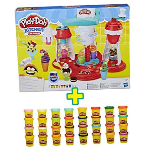 Play-Doh Ice Cream Shop + Mega Pack Super Color, 36 både (Hasbro)