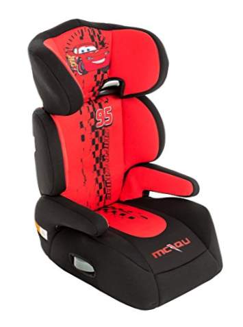 Disney Piku 6193 - Cadeira auto, grupos 2/3, 15-36 kg, design de carros, cor vermelha