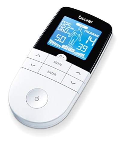 Beurer EM49 Digital elektrostimulator EMS TENS massage, LCD display, 2 kanaler, 4 selvklæbende elektroder