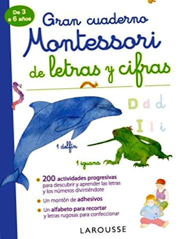 Stor Montessori-notatbog med bogstaver og figurer (Larousse - Børn / Ungdom - Spansk - Fra 3 år)