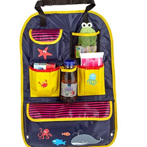 Organizador infantil CARTO para assento de carro, colorido com compartimentos e bolsos, repelente, forro de assento para crianças e bebês / capa de assento / capa de assento