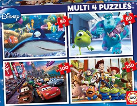 Puzzles Educa - Disney Pixar multi 4 puzzles progresivos, 50-80-100-150 piezas (15615)