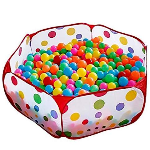 Kuuqa 100cm Ball Pool Ball Pool Hexagon Polka Dots Børn Ball Play Pool Shop med fælge (kugler ikke inkluderet)