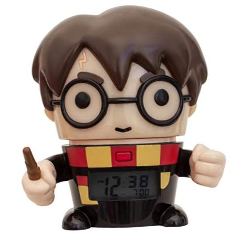 BulbBotz 2021791 Harry Potter - Børnenes nat vækkeur med brugerdefineret lyd (plast), sort og brun farve