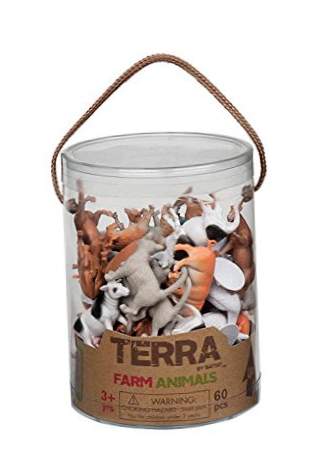 Battat Terra af an6001z Farm Animal Legetøj i et rør (60 stykker).