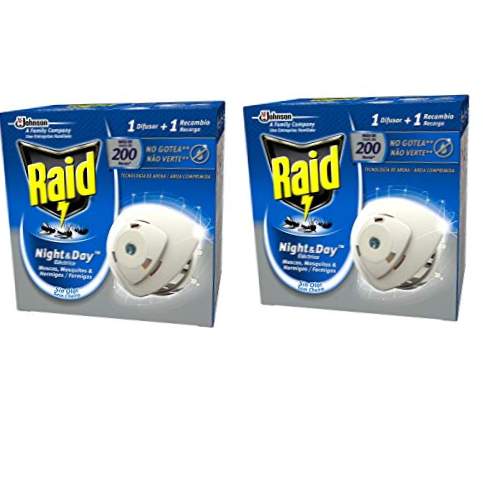 Raid - Night & Day - Elektriske anti-myg - Enhed + udskiftning - [Pakke med 2]