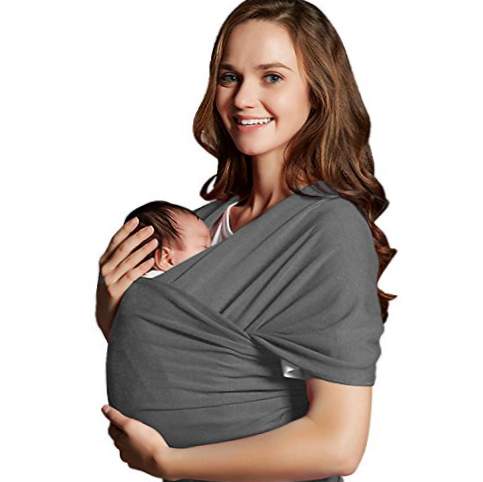 Lenço de bebê, Mopalwin Elastic Baby Carrier para transportar bebê ajustável ajustável para os pais - cinza
