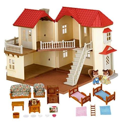 Famílias Sylvanian - Casa de bonecas com 2 personagens, móveis e iluminação (5171)