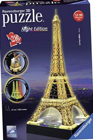 Ravensburger - 3D Puzzle Building Tour Eiffel Night (12579 1)