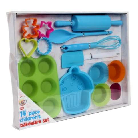 We Can Cook - Conjunto de repostería infantil 14 piezas, caja de regalo azul