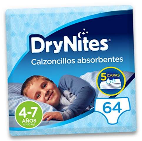 DryNites - Briefuri absorbante pentru copii - 4-7 ani (17-30 kg), 4 pachete x 16 unități (64 unități)