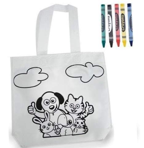 Barnväska att måla med vaxfärger - Paket med 10 enheter