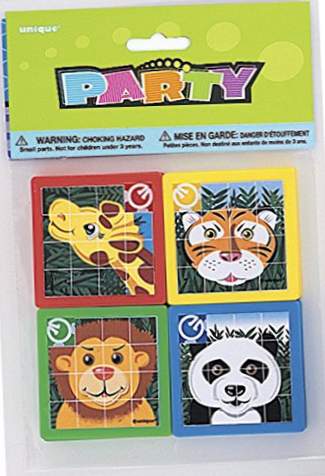 Unique Party - Cadeaux de fêtes - Puzzle coulissant pour animaux - Paquet de 10 (86931)
