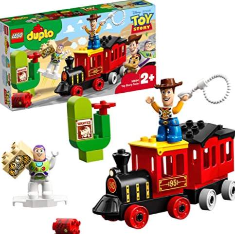 LEGO DUPLO - Τροχοφόρο παιχνίδι παιχνιδιών, παιχνίδι παιχνιδιών με χαρακτήρες ταινιών Pixars και Woody και Buzz Φάση του φωτός (10894)