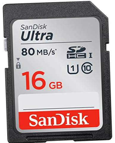 SDDDC-016G-GN6IN Κάρτα μνήμης SDHC Ultra 16 GB (έως 80 MB / s, Κλάση 10)